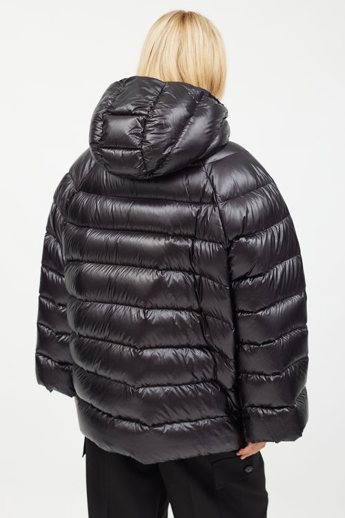 ADD Official Black Shiny Mid Length Puffer