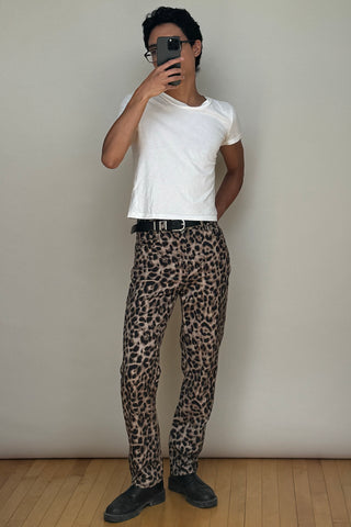 Brown & Black Printed High Rise Straight Jeans