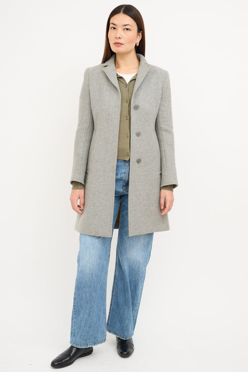 Akris Grey Wool Long Coat