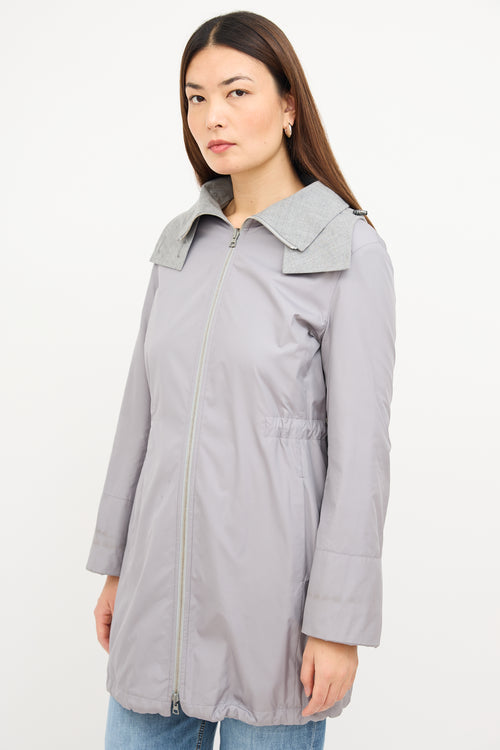 Akris Grey Wool Reversible Coat