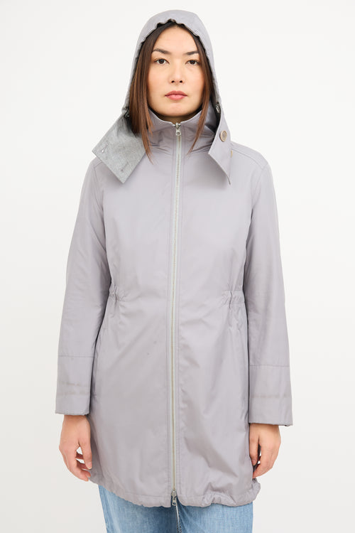 Akris Grey Wool Reversible Coat