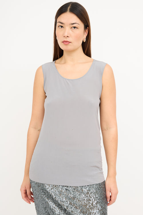 Akris Grey Silk & Wool Tank