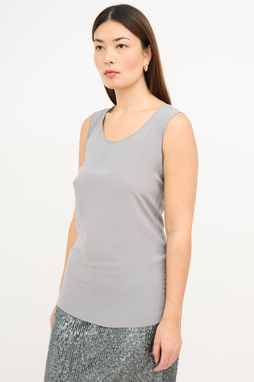 Akris Grey Silk & Wool Tank