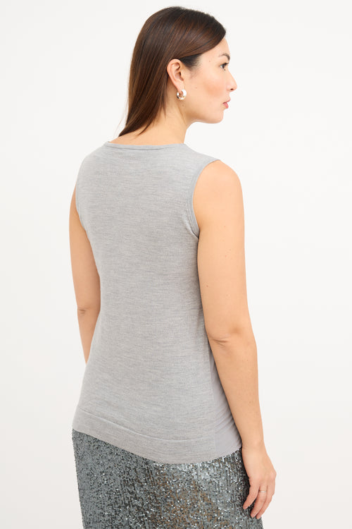 Akris Grey Silk & Wool Tank