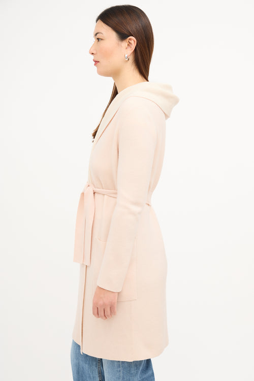 Akris Pink & Cream Cashmere Wrap Coat