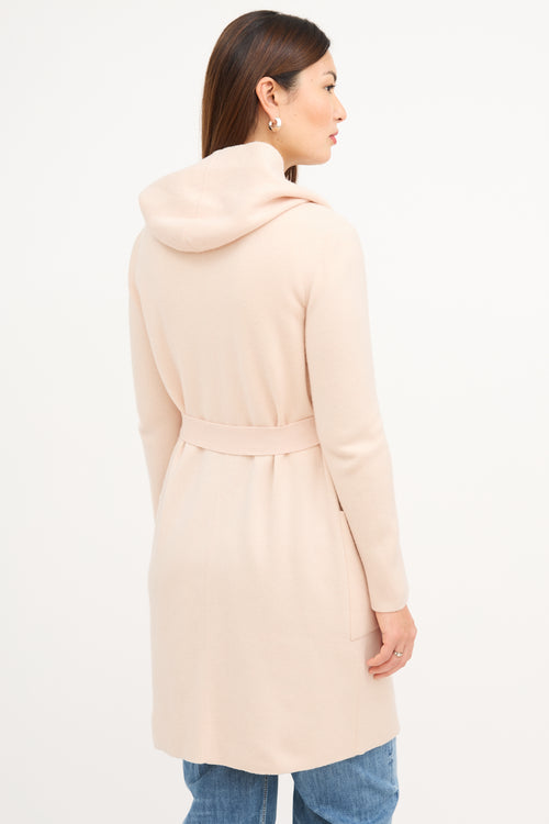 Akris Pink & Cream Cashmere Wrap Coat