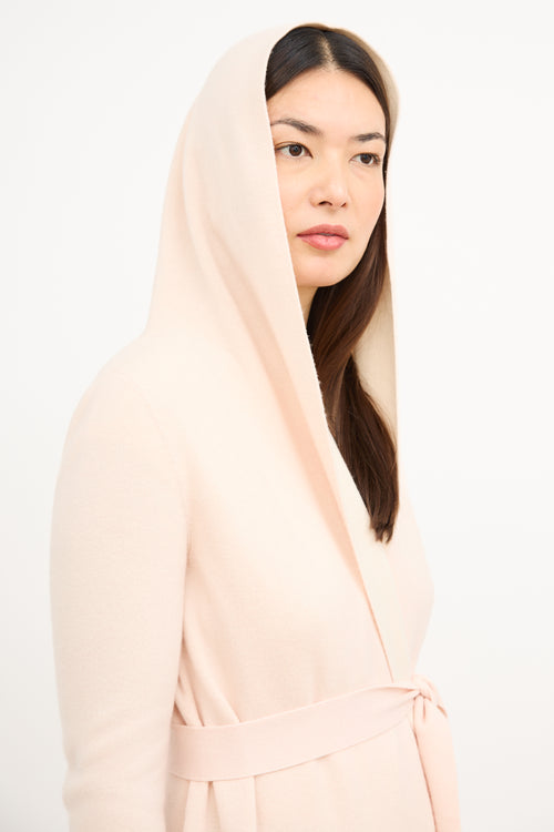 Akris Pink & Cream Cashmere Wrap Coat