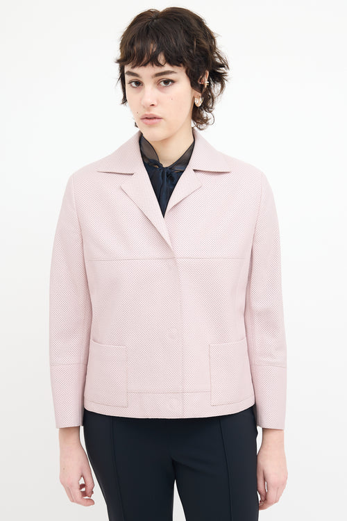 Akris Pink Perforated Leather Jacket