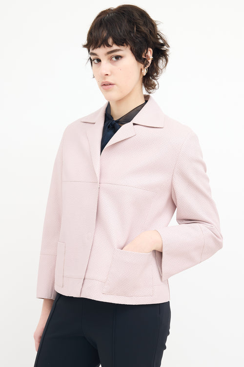 Akris Pink Perforated Leather Jacket