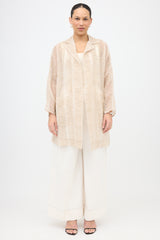 Akris Silk Embroidered Open Blazer