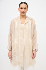 Akris Silk Embroidered Open Blazer