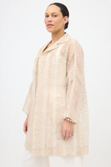 Akris Silk Embroidered Open Blazer