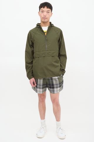 A Kind of Guise X Monocle Green Half Zip Hooded Anorak Jacket