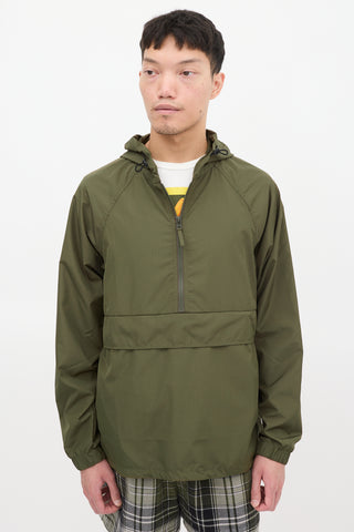 A Kind of Guise X Monocle Green Half Zip Hooded Anorak Jacket