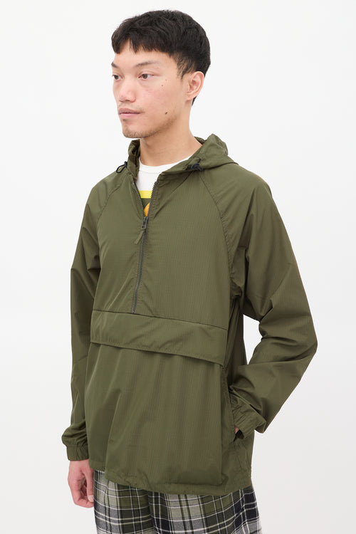 A Kind of Guise X Monocle Green Half Zip Hooded Anorak Jacket