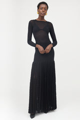 Alaïa Knit Pleated Maxi Skirt