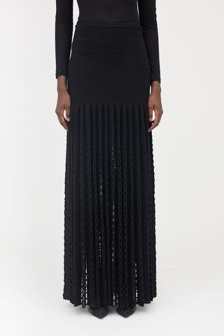 Alaïa Knit Pleated Maxi Skirt