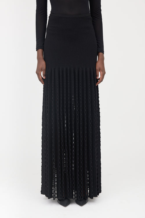 Alaïa Knit Pleated Maxi Skirt