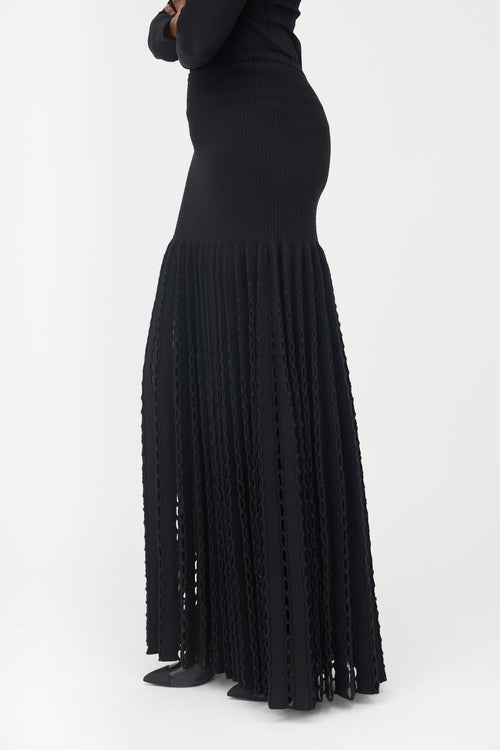 Alaïa Knit Pleated Maxi Skirt