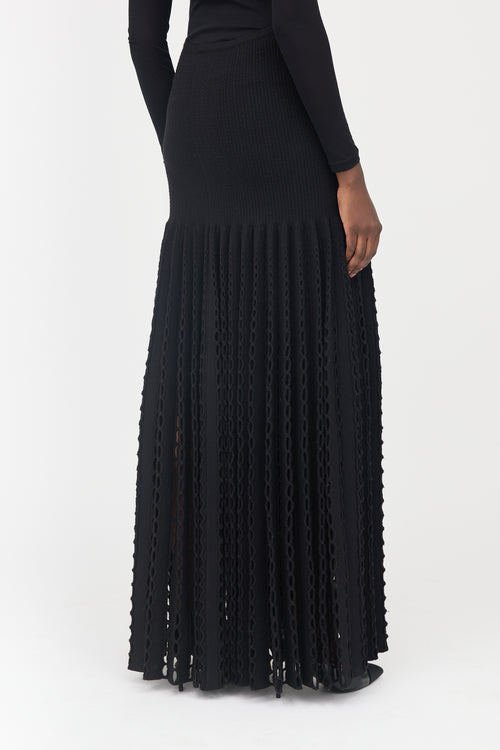 Alaïa Knit Pleated Maxi Skirt
