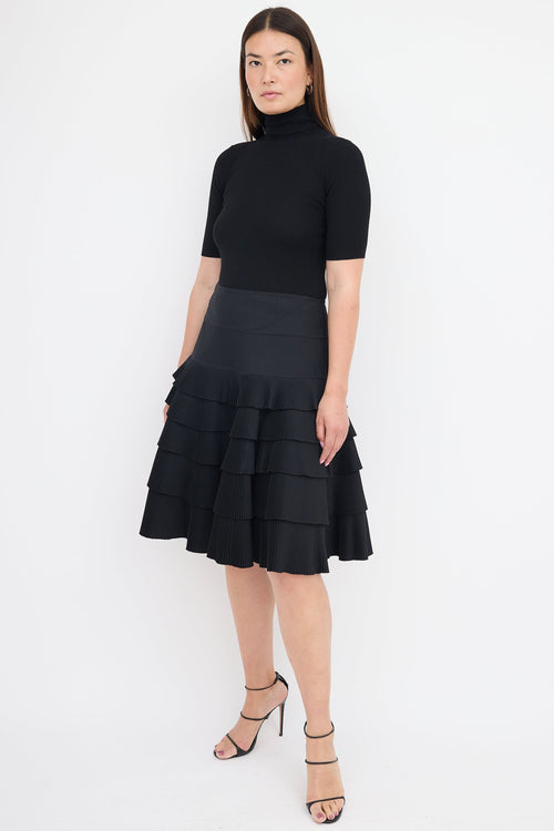 Alaïa Pleated Ruffle Skirt