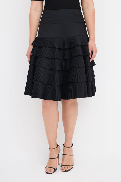 Alaïa Pleated Ruffle Skirt