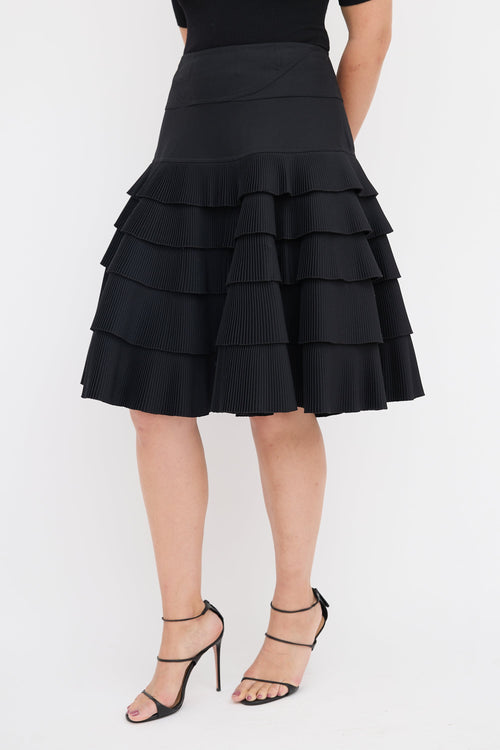 Alaïa Pleated Ruffle Skirt
