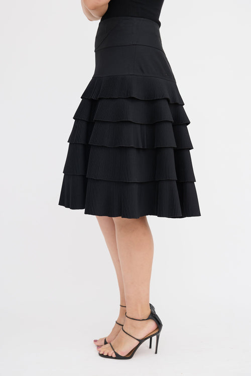Alaïa Pleated Ruffle Skirt