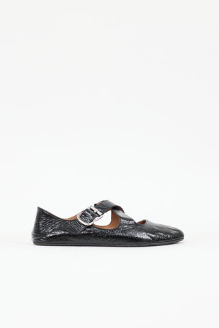 Alaïa Patent Crisscross Flat