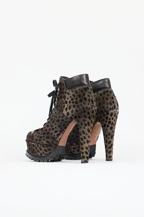 Alaïa Printed Hair Platform Boot