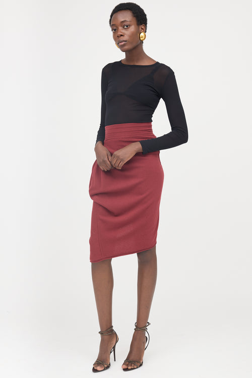 Alaïa Wool Knit Asymmetrical Skirt