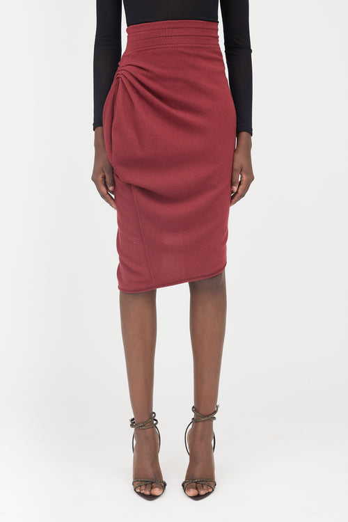 Alaïa Wool Knit Asymmetrical Skirt