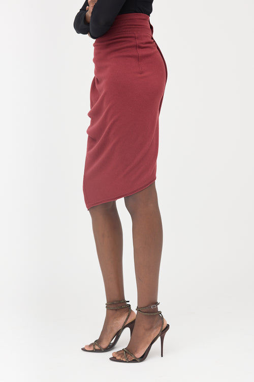 Alaïa Wool Knit Asymmetrical Skirt