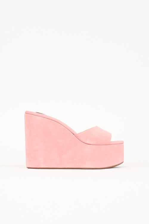Alaïa Suede Platform Sandal