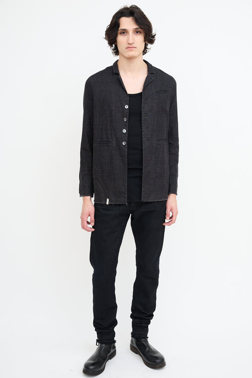 Album Di Famiglia Washed Black Linen Shirt