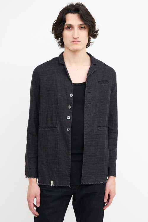 Album Di Famiglia Washed Black Linen Shirt