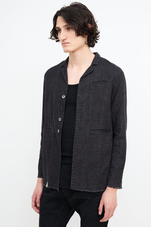 Album Di Famiglia Washed Black Linen Shirt