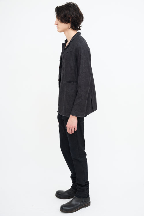 Album Di Famiglia Washed Black Linen Shirt