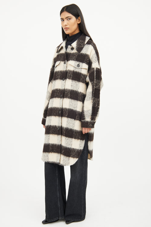 A.L.C. Black & Grey Plaid Wool Coat