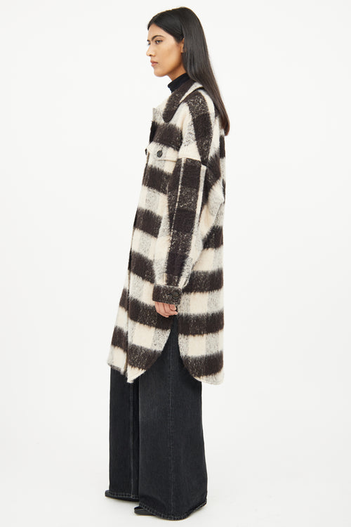 A.L.C. Black & Grey Plaid Wool Coat