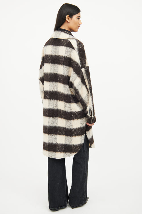 A.L.C. Black & Grey Plaid Wool Coat