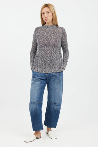 ALC Blue & White Speckle Knit Sweater