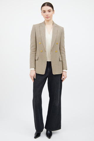 A.L.C. Beige & Multicolour Houndstooth Plaid Blazer