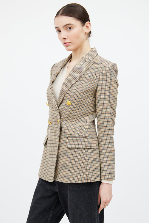 A.L.C. Beige & Multicolour Houndstooth Plaid Blazer