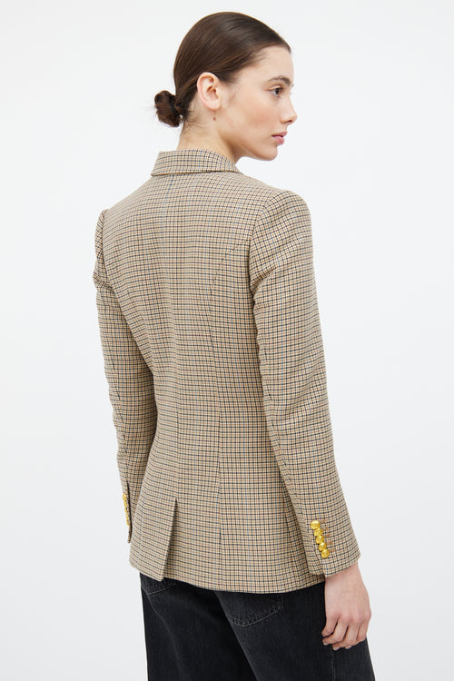 A.L.C. Beige & Multicolour Houndstooth Plaid Blazer