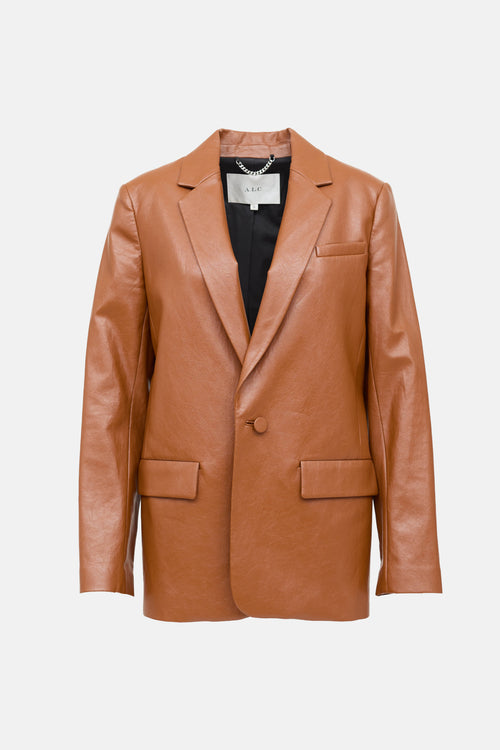 Faux Leather Blazer