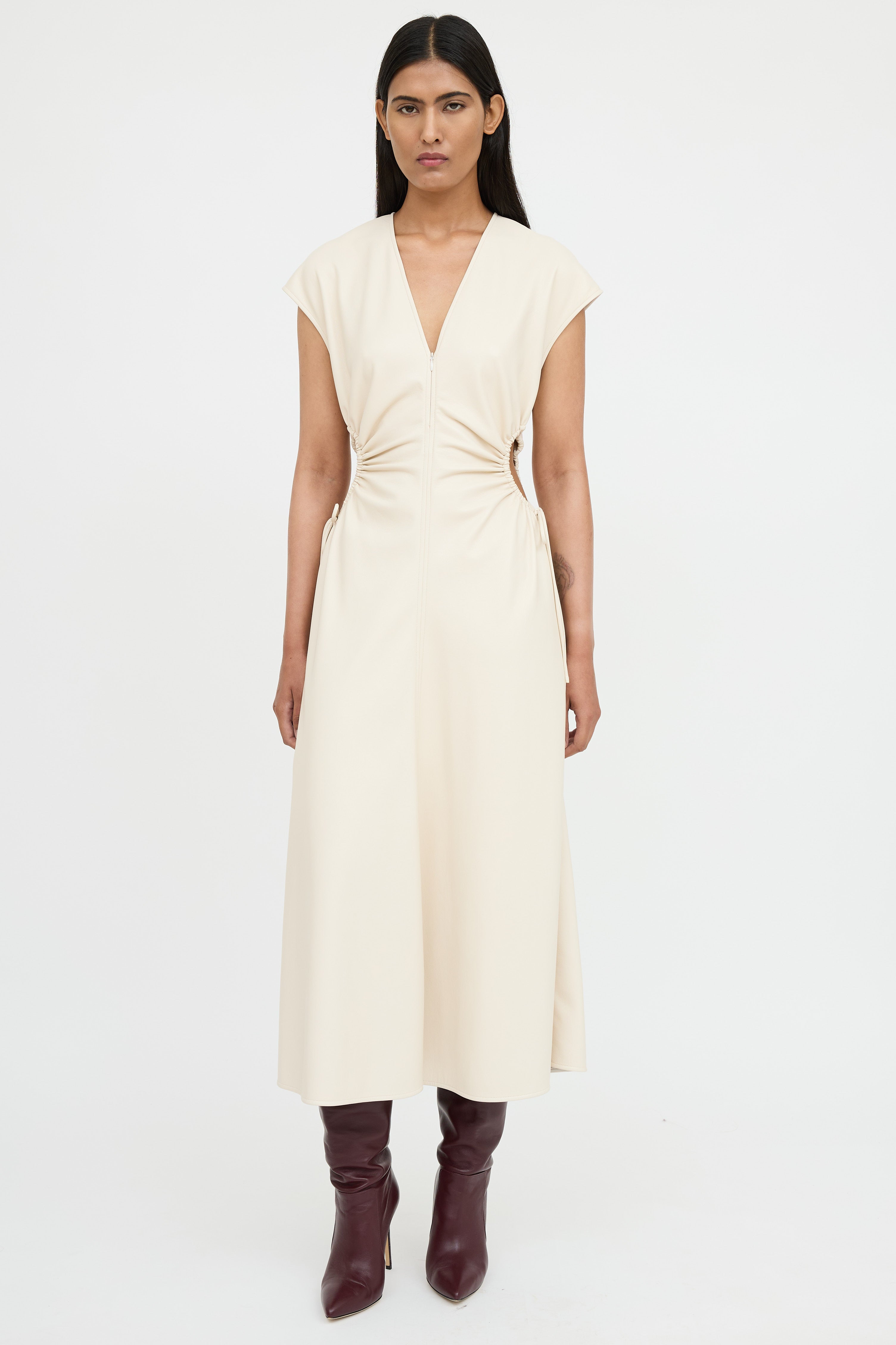A.L.C. // Faux Leather Drawstring Dress VSP Consignment A.L.C. // Faux Leather Drawstring Dress VSP Consignment
