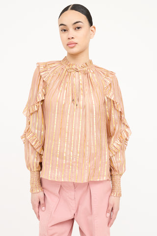 Striped Foil Blouse