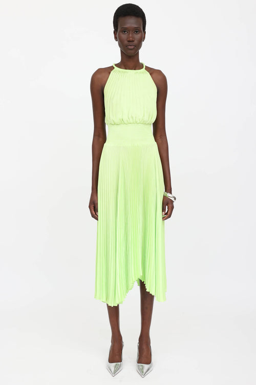 Pleated Halter Dress