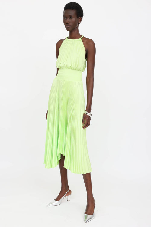 Pleated Halter Dress
